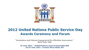 2012 United Nations Public Service Forum, Day and Awards Ceremony
