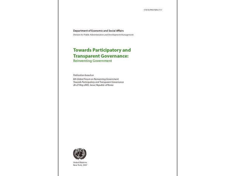 Toward Participatory and Transparent Governance: Reinventing Government cover