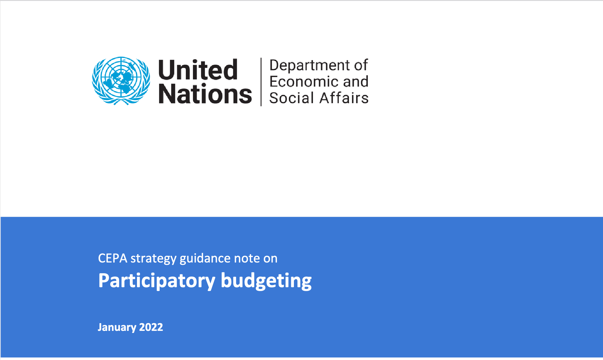 CEPA strategy guidance note on participatory budgeting