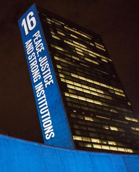 Building with SDG 16 lighting